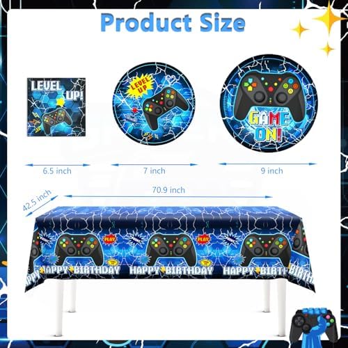Gaming Birthday Tableware Set - 159pc Eco-Friendly Disposable Kit for 25 Guests