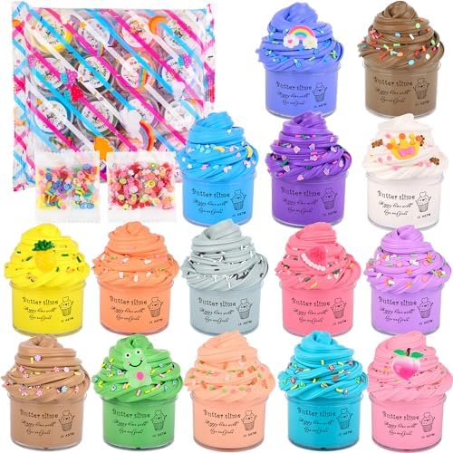 WuHuanNiu 15 Pack Mini Butter Slime Kit