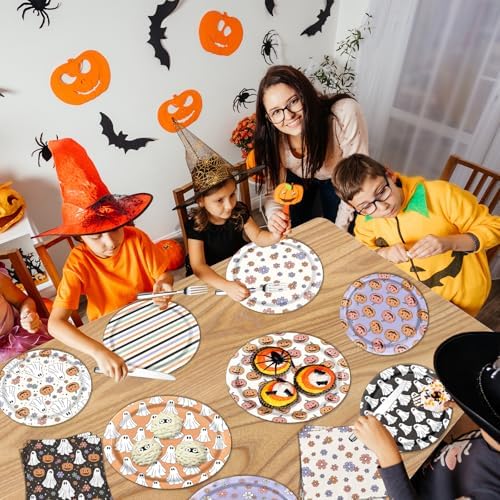 Halloween Party Plates Napkins 60Pcs Set