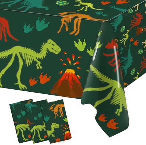 Staraise 3 Dinosaur Tablecloths for Birthday Party