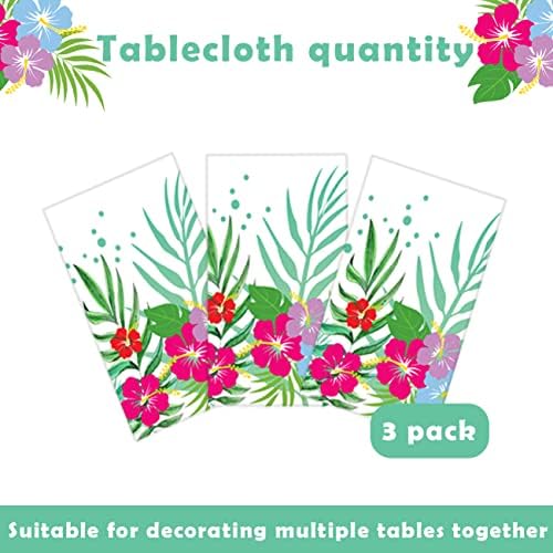 3 Pack Hawaiian Luau Tablecloths for Party Decor