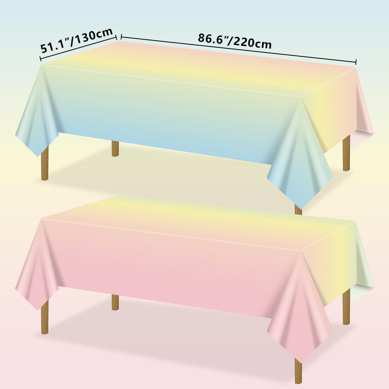 Pastel Rainbow Tablecloths 4 Pcs for Parties