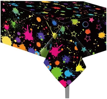 Lide Road Glow in The Dark Tablecloth for Neon Birthday Party
