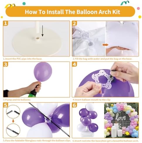 RUBFAC Balloon Arch Kit 8ft Tall 9ft Wide