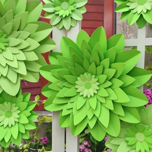 Large Lime Green Paper Flowers for Wall Decor