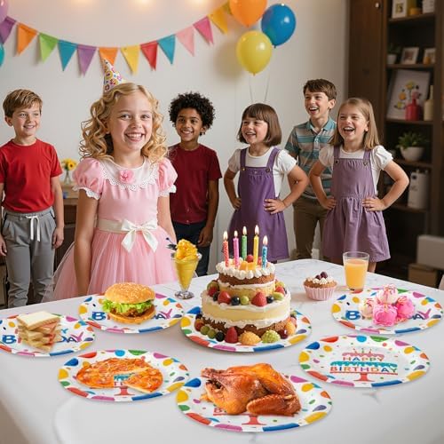 40 Pcs Happy Birthday Paper Plates Napkins Set