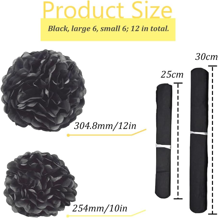 Ruidee 12 Piece Tissue Paper Pom Poms Decorations