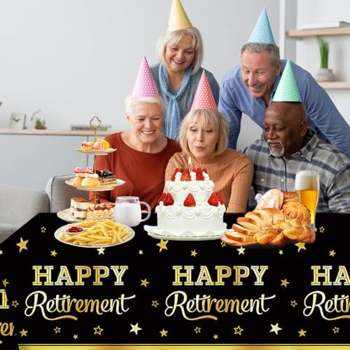 Egami 2pcs Retirement Tablecloth for Party Decorations