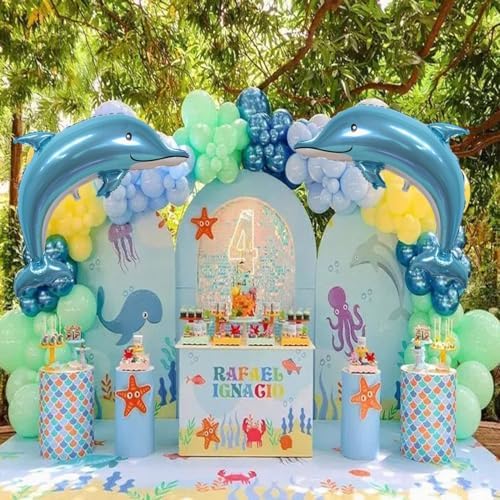 Large Dolphin Balloons 2PCS 46 Inch Ocean Animal Decorations