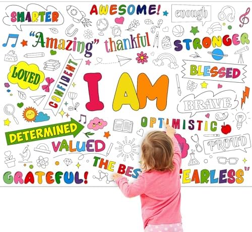 Positive Affirmations Coloring Poster for Kids