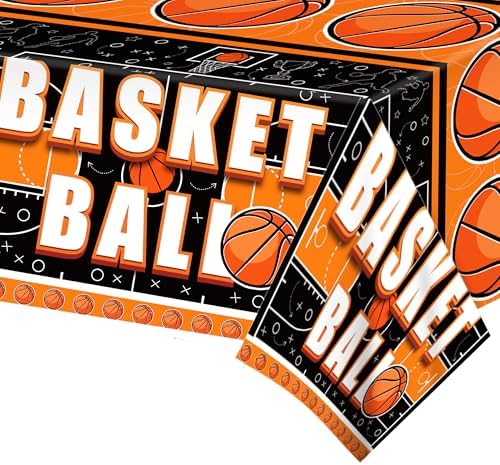2 Pack Basketball Themed Tablecloths for Parties