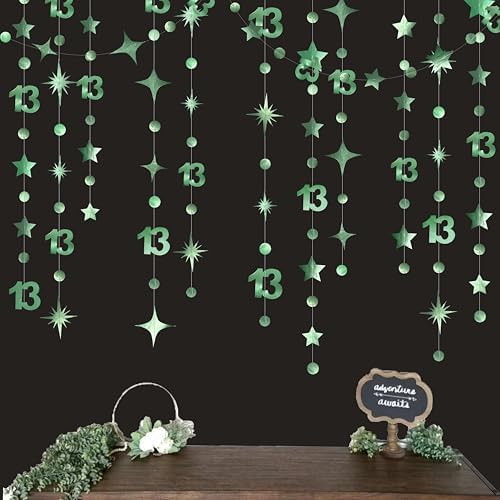 Sage Green 13th Birthday Garland Decorations