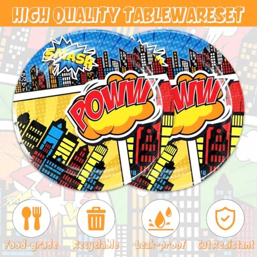40 Piece Hero Theme Party Set - Birthday and Event Supplies