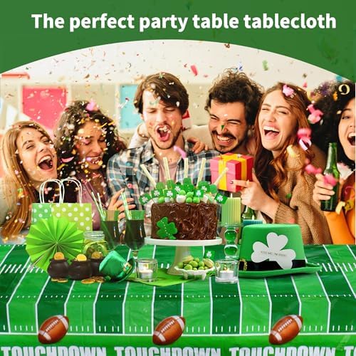 MATUFF Football Tablecloth 54x108 2 Pack with 2 Triangle Banners