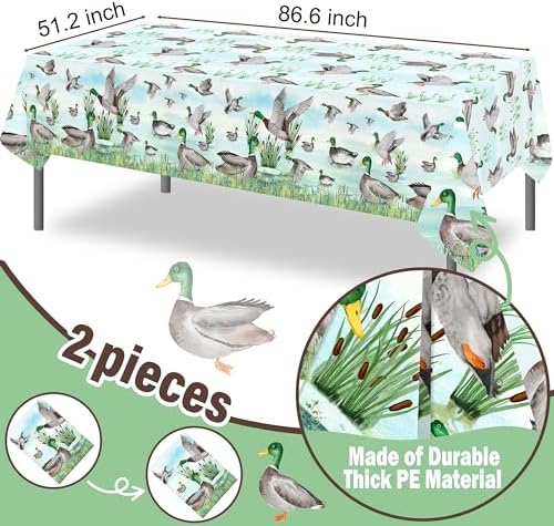 2pcs Mallard Duck Party Tablecloths 1st Birthday Decor