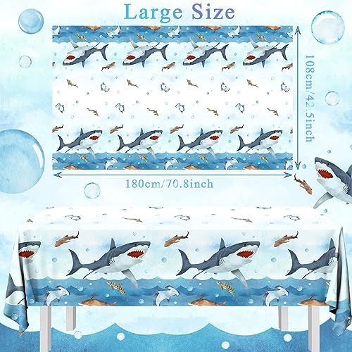 Shark Tablecloth 3Pcs Birthday Party Supplies