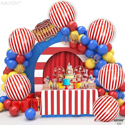 KatchOn Red and White Striped Balloons 18 Inch Pack of 10