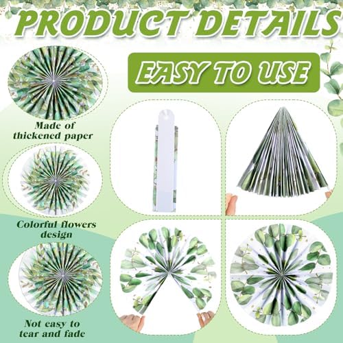 18 Pcs Eucalyptus Paper Fans Classroom Decor Set