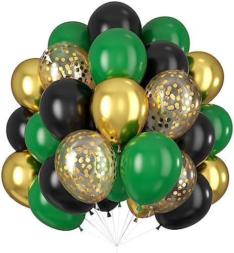 Black Gold Green Balloons Graduation Party Decor 60PCS