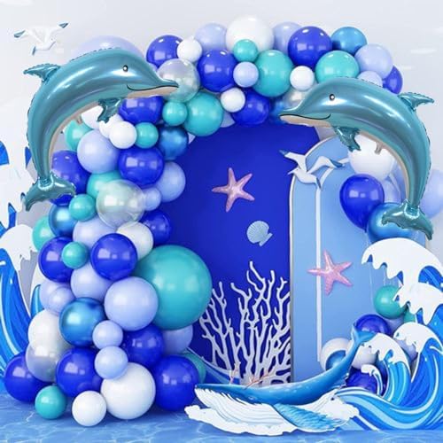 Large Dolphin Balloons 2PCS 46 Inch Ocean Animal Decorations