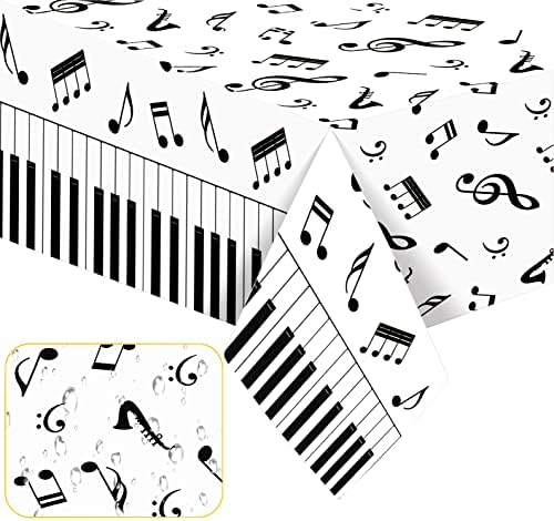 3 Pcs Music Notes Tablecloth 54x108 Music Party Decor