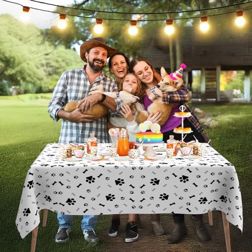 Paw Print Tablecloth 2 Pack 54x108 Inches
