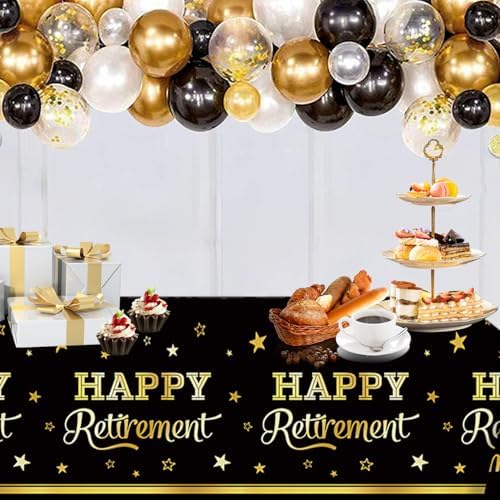 Egami 2pcs Retirement Tablecloth for Party Decorations