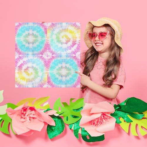 Tie Dye Birthday Napkins 40 Pcs Rainbow Party Decor