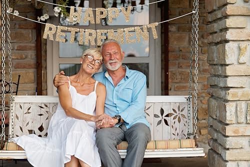 Pre-Strung Happy Retirement Banner with Gold Glitter