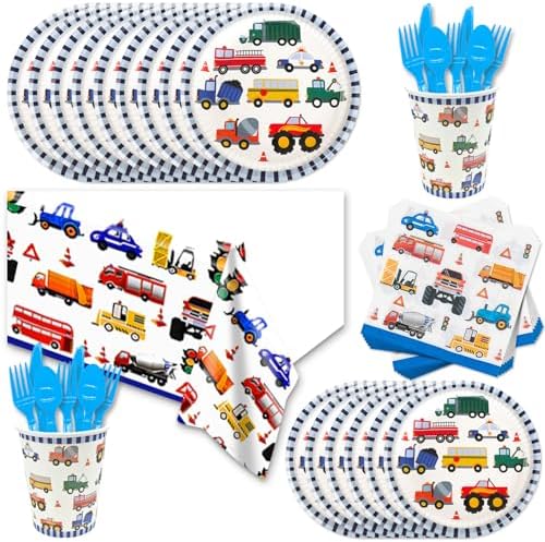 141PCS Traffic Themed Party Decorations for Boys