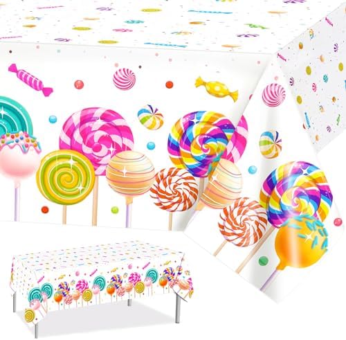 PHOGARY Candyland Tablecloth 51 x 87 for Birthday Party