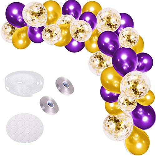 Purple and Gold Balloon Arch Kit 121 PCS Party Decor