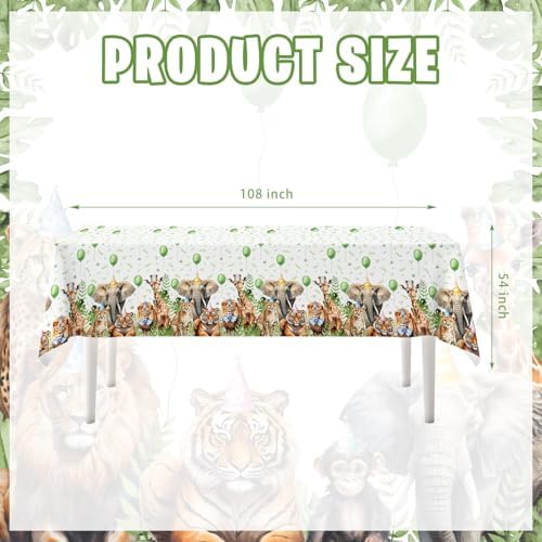 Mpanwen Safari Animal Tablecloth - 3 Pack 54 x 108 Inches