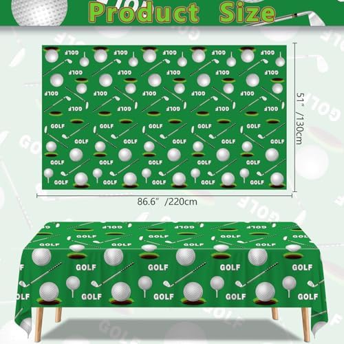 4 Pack Golf Theme Tablecloths for Birthday Parties