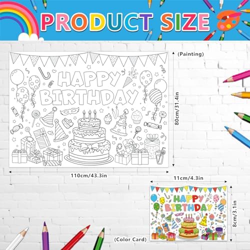 Giant Birthday Coloring Poster for Kids