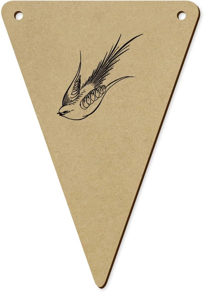 5 x 140mm Calligraphy Swallow Wooden Bunting Flags