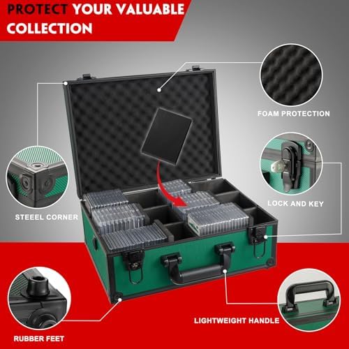 Vollicaifit Graded Card Storage Box with 6 Dividers