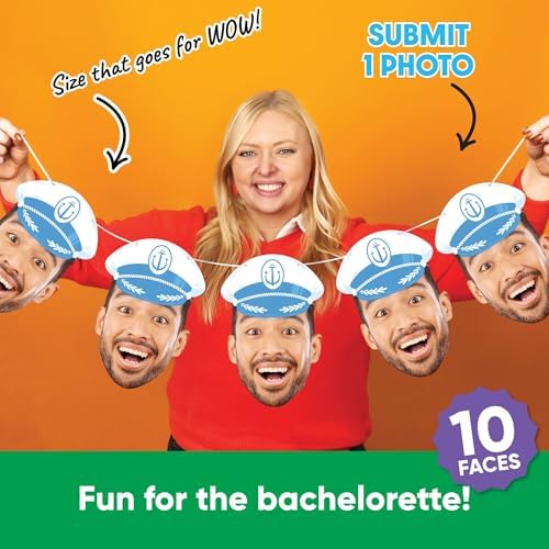 Big Dot of Happiness Nautical Captain Hat Garland Banner with 10 Face Cutouts