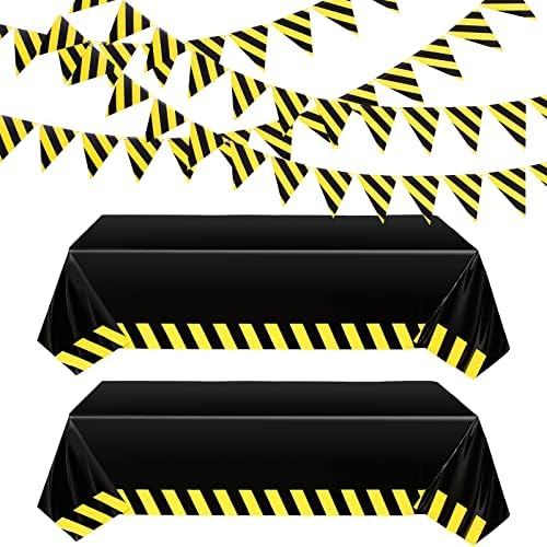 6 Pcs Construction Birthday Party Supplies Decorations Black