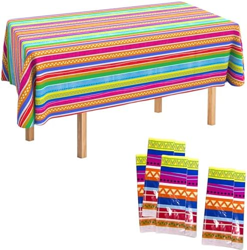 Fiesta Plastic Tablecloth 4 Pack 54x108 for Cinco De Mayo Parties