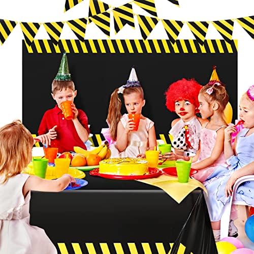 6 Pcs Construction Birthday Party Supplies Decorations Black