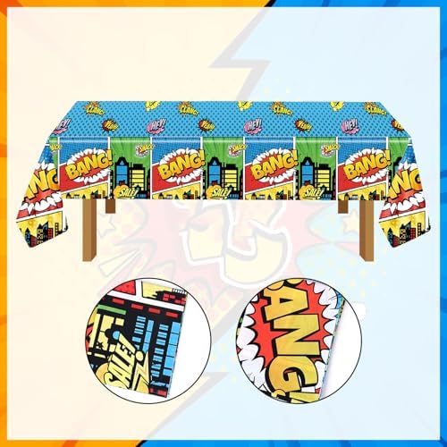 2pcs Hero Themed Birthday Tablecloth for Party Decorations
