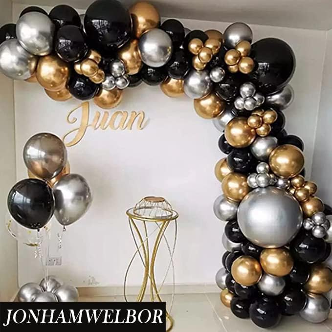 Jonhamwelbor 12 Inch Black Balloons 100 Pack