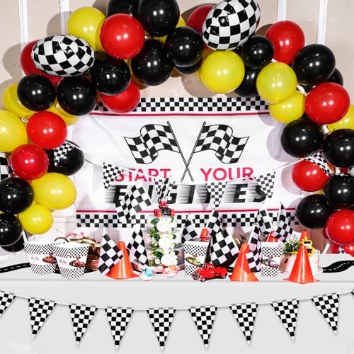 Irenare 6 Pcs Racing Car Table Covers 54x108 Inch