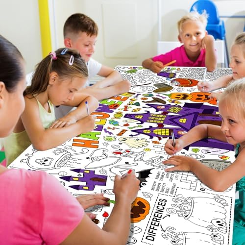 Halloween Coloring Tablecloth - 315 x 72 Inches