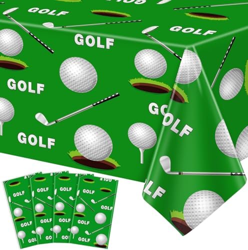 4 Pack Golf Theme Tablecloths for Birthday Parties