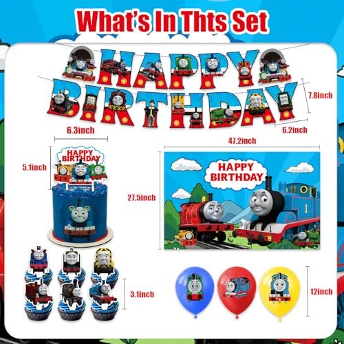 42 Pack Train Friends Party Supplies Set