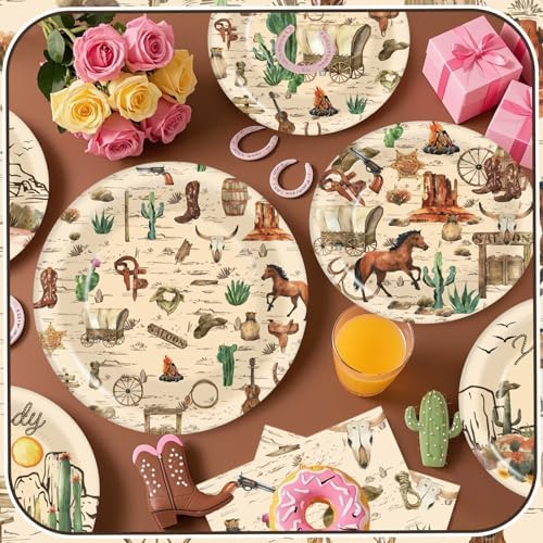 120 Pcs Denim Western Party Supplies for 30 Guests