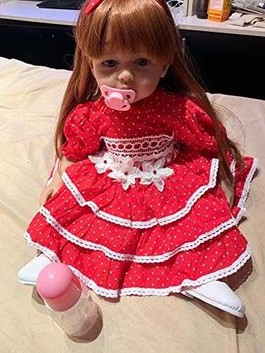 Angelbaby Cute Reborn Silicone Toddler Doll with Red Dress