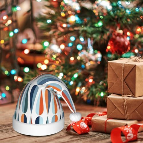 QinZheng Retro Santa Hat with Drop Shapes Print